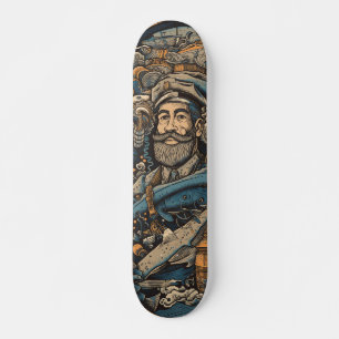 Dark psychedelic Captain Nemo Skateboard