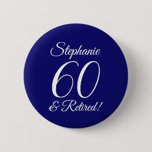 Dark Purple 60 and Retired Retirement Party 6 Cm Round Badge