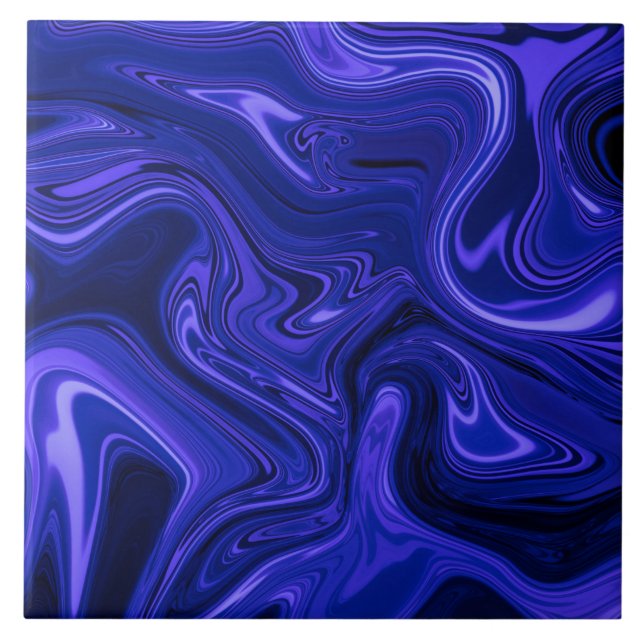 Dark Purple Abstract Fluid Tile (Front)