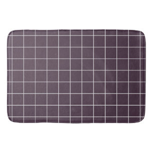 Dark purple aesthetic background grid pattern bath mat