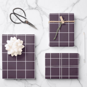 Dark purple aesthetic background grid pattern wrapping paper sheet