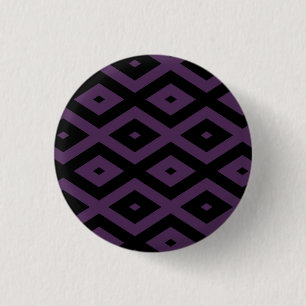 Dark purple and black diamond pattern 3 cm round badge
