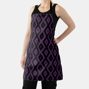 Dark purple and black diamond pattern apron