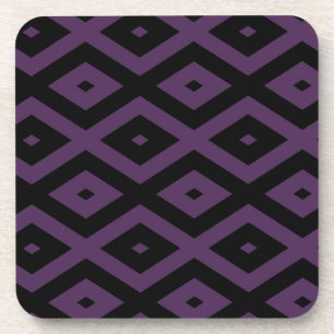 Dark purple and black diamond pattern coaster