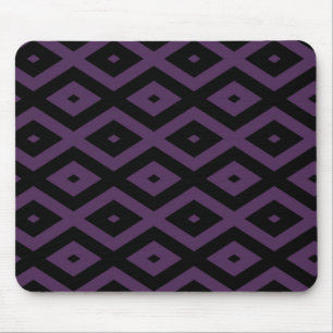 Dark purple and black diamond pattern mouse mat