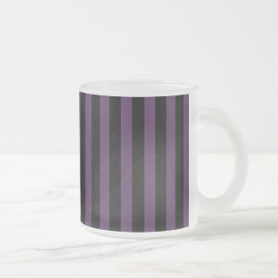 Dark purple and black stripes frosted glass coffee mug