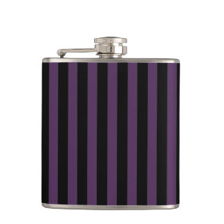 Dark purple and black stripes hip flask