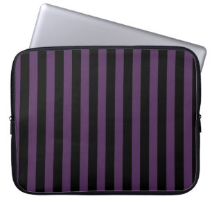 Dark purple and black stripes laptop sleeve