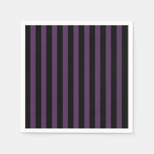 Dark purple and black stripes napkin