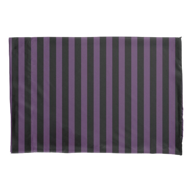 Dark purple and black stripes pillowcase (Front)