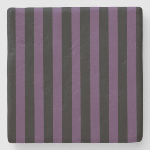 Dark purple and black stripes stone coaster