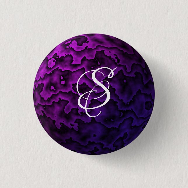 Dark Purple and Black Wavy Pattern 3 Cm Round Badge (Front)