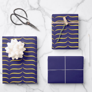 Dark Purple and Goldd Wrapping Paper Sheet