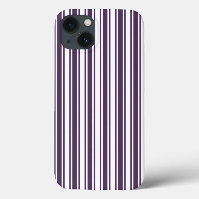 Dark purple and white candy stripes Case-Mate iPho Case-Mate iPhone Case (Back)