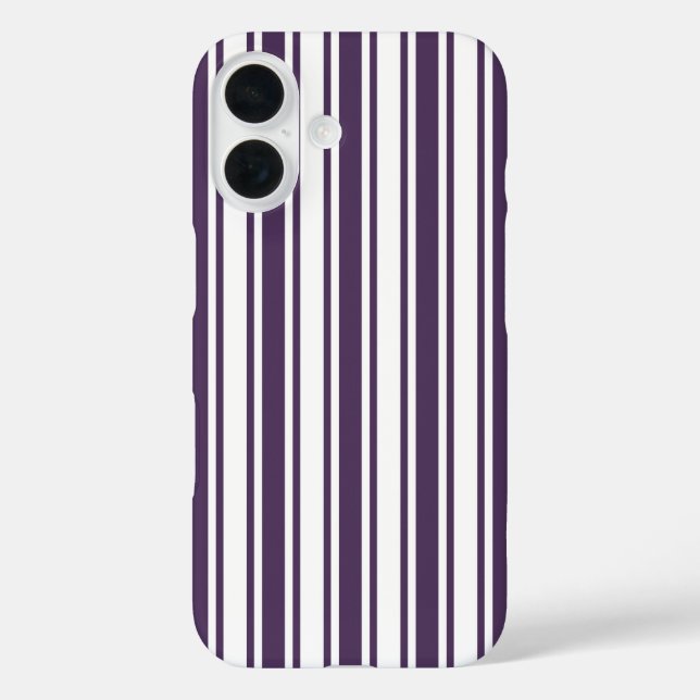 Dark purple and white candy stripes Case-Mate iPhone case (Back)