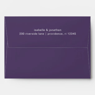 Dark Purple and White Return Address Wedding Envelope