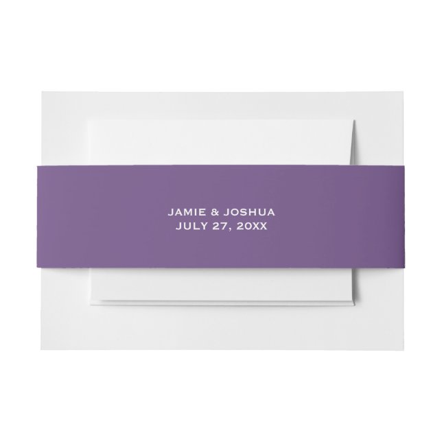 Dark Purple Belly Band Invitation Belly Band (Front Example)