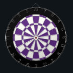 Dark Purple Black And White Dartboard<br><div class="desc">Dark Purple Black And White Dart Board</div>