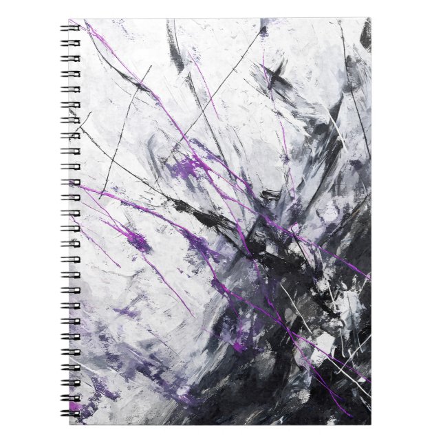 Dark Purple Black Storm Abstract Notebook (Front)