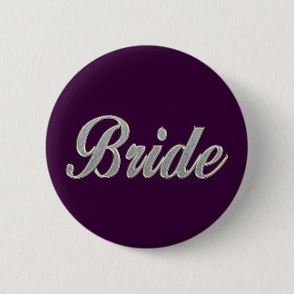 Dark Purple Bride with bling 6 Cm Round Badge