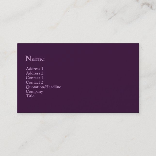 dark purple business card (Front)