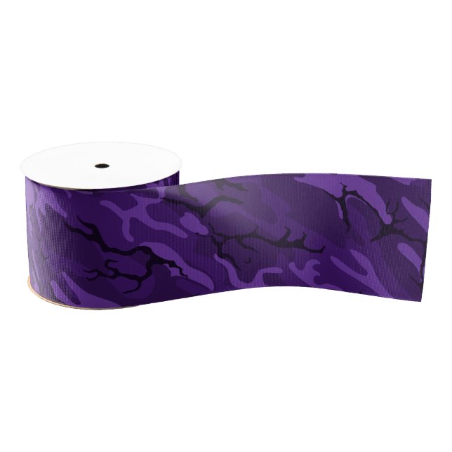 Dark Purple Camo Grosgrain Ribbon (Spool)