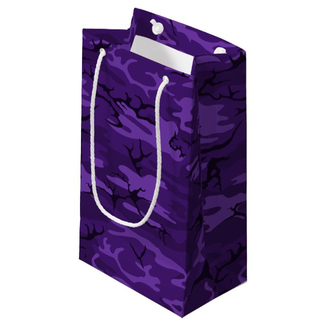 Dark Purple Camo Small Gift Bag (Front Angled)