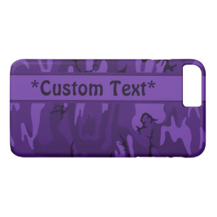 Dark Purple Camo w/ Custom Text iPhone 8 Plus/7 Plus Case