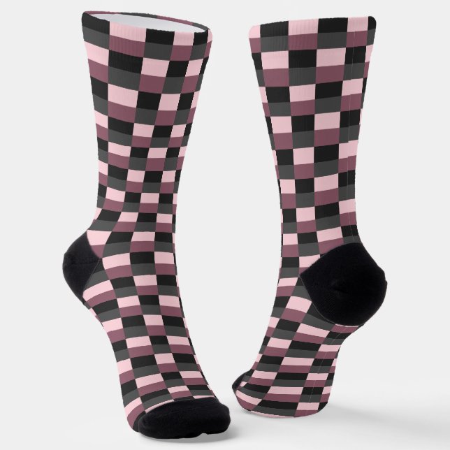 Dark Purple Color Combination Socks (Angled)