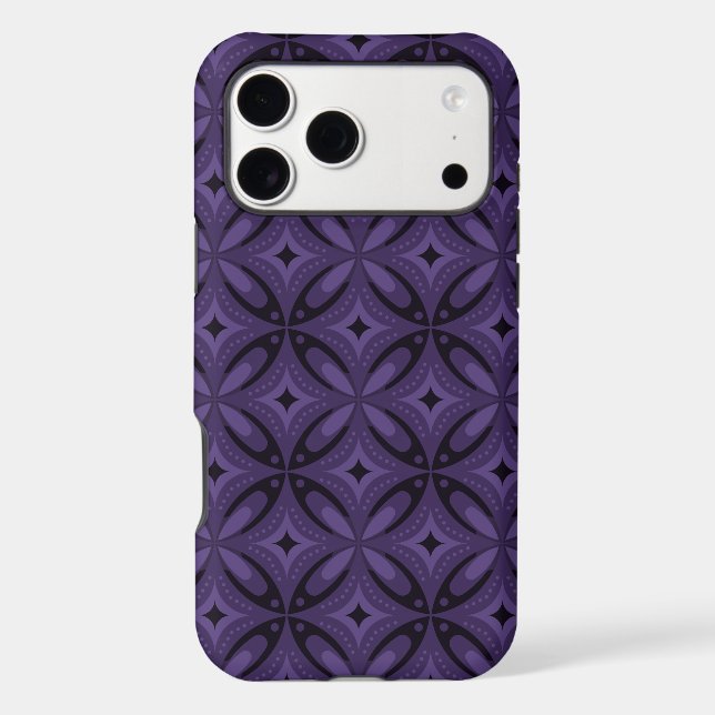 Dark Purple Colored Retro Pattern (Back)