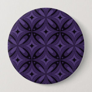 Dark Purple Coloured Retro Pattern 10 Cm Round Badge
