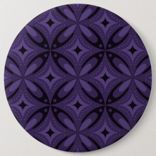 Dark Purple Coloured Retro Pattern 6 Cm Round Badge