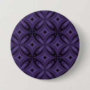 Dark Purple Coloured Retro Pattern 7.5 Cm Round Badge