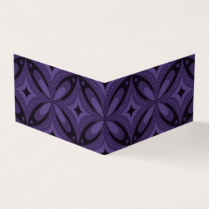 Dark Purple Coloured Retro Pattern Business Card
