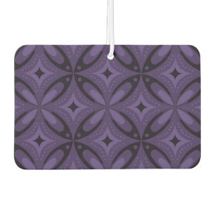 Dark Purple Coloured Retro Pattern Car Air Freshener