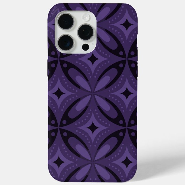 Dark Purple Coloured Retro Pattern Case-Mate iPhone Case (Back)