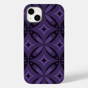 Dark Purple Coloured Retro Pattern Case-Mate iPhone 14 Plus Case