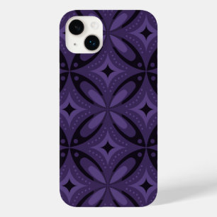 Dark Purple Coloured Retro Pattern Case-Mate iPhone 14 Plus Case