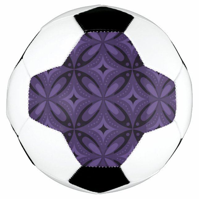 Dark Purple Coloured Retro Pattern Football (Front)