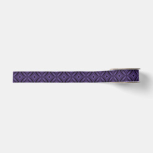 Dark Purple Coloured Retro Pattern Grosgrain Ribbon
