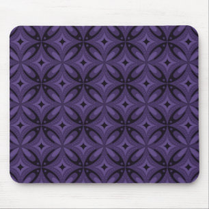 Dark Purple Coloured Retro Pattern Mouse Mat