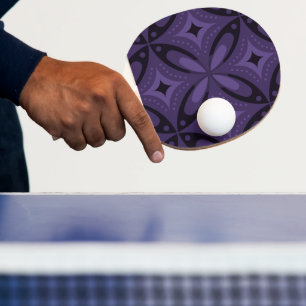 Dark Purple Coloured Retro Pattern Ping Pong Paddle