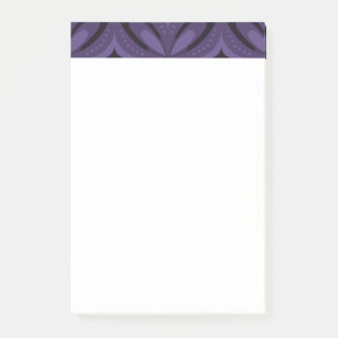 Dark Purple Coloured Retro Pattern Post-it Notes