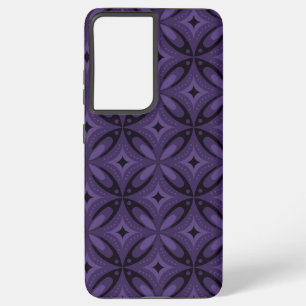 Dark Purple Coloured Retro Pattern Samsung Galaxy Case