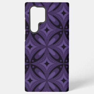 Dark Purple Coloured Retro Pattern Samsung Galaxy Case
