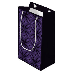 Dark Purple Coloured Retro Pattern Small Gift Bag
