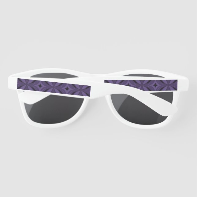 Dark Purple Coloured Retro Pattern Sunglasses (Back)