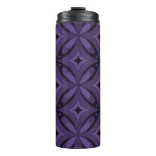 Dark Purple Coloured Retro Pattern Thermal Tumbler