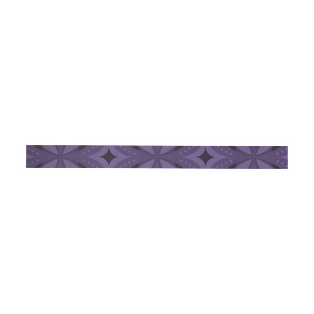Dark Purple Coloured Retro Pattern Wrap Around Label (Individual)