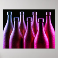 Dark Purple Coloured Retro Steel Bottles a Wall